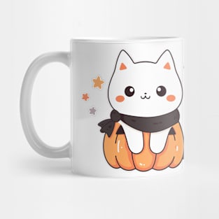 Cute Pumpkin Kitten Mug